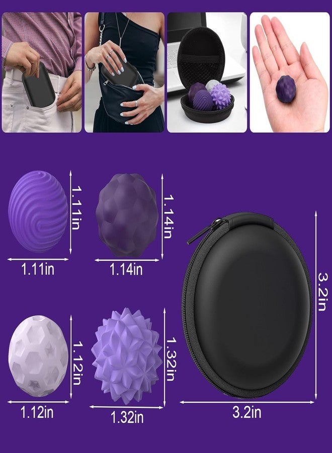 iDream Silicone Magnetic Fidget Balls 4-Pack for Adults & Teens 14+ | Quiet Stress Relief Desk Fidget, Textured Sensory Balls for Focus, Anxiety Relief & Office Use (Purple) - Image 2